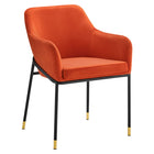Modway - Jovi Performance Velvet Fauteuil à manger Ensemble de 2 - Orange Noir-Capacité de poids de la chaise : 331 lb.