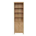 Prepac - Bibliothèque haute Yaletown 79,50 po avec portes, cabinet de rangement avec portes et étagères - Chêne naturel-Fini en stratifié durable