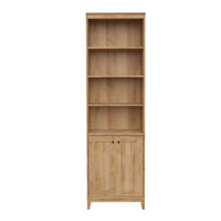 Prepac - Bibliothèque haute Yaletown 79,50 po avec portes, cabinet de rangement avec portes et étagères - Chêne naturel-Fini en stratifié durable
