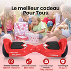 Gyrocopters - Hoverboard PRIME pour enfants - Vitesse de 15 km/h - 300 W - 6,5 pouces - Roues LED - Haut-parleur Bluetooth - Rouge-Moteur de 300 W