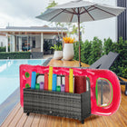 Outsunny - Rangement roulant pour accessoires de piscine, gris-Fabriqué avec un cadre en acier revêtu de poudre et de l’osier PE tressé à la main, ce qui le rend adapté à une utilisation en extérieur  