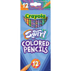Crayola - Crayons de couleur SWIRL, 12/boîte, paquet de 12-3 à 4 couleurs par crayon : chaque fois que vous colouriez avec les crayons de couleur Crayola Swirl, la pose est totalement unique ! Appréciez 3 à 4 couleurs mélangées à chaque trait !