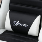 HOMCOM - Chaise de gamer inclinable avec repose-pieds - noir-Revêtement en cuir PU, siège pivotant et roulettes PU fluides pour un déplacement aisé sur tout type de sol