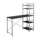 Monarch Specialties - 7166 Bureau 48 po L - Dessus Espresso/Metal Argent-Ce bureau d'ordinateur compact et moderne de 48 pouces de long avec rangement latéral en finition stratifiée brun foncé est la solution idéale pour économiser de l'espace dans un bureau à domicile contemporain.