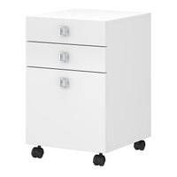 Bush Business Furniture - Classeur mobile à 3 tiroirs Echo, blanc pur (KI60101-03)-Stratifié thermofusionné sur bois composite