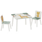 Qaba - Ensemble table et chaises 3 pièces pour enfants garçons et filles de 3 à 8 ans - vert-Ensemble de 3 pièces avec une table et 2 chaises  
