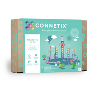 Connetix - Pastel Pack Circuit Pour Balles, Contenant 106 Pièces-Ensemble de 106 pièces - Contient 48 x carrés de connexion, 2 x tubes séparateurs en Y, 2 x longs escaliers, 2 x tubes en S, 8 x tubes en U, 8 x tubes glissières, 12 x tubes à angle droit, 6 x longs tubes droits, 8 x tubes droits courts, 2 x bols et 8 x billes en bois
