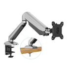 ShoppingAll - Support de moniteur à ressort à gaz simple avec bras pivotant - argent-Les bras réglables peuvent s'incliner de +90° à -85°, pivoter de ±90° et effectuer une rotation de 360°. Le passage d'un écran en position paysage à un écran en position portrait devient facile.