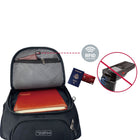 Swissdigital - Sac à dos noir TERABYTE avec localisateur SDD-GRANDE CAPACITÉ ET ORGANISÉ : Comprend des poches indépendantes pour un excellent rangement et une organisation pour les petits objets. Les compartiments principaux multi-compartiments avec de nombreuses poches cachées peuvent accueillir de nombreux objets essentiels tels que des accessoires universitaires, des accessoires de voyage, des vêtements, un ordinateur portable, un organiseur de câbles, un câble de chargement de téléphone, etc. Comprend 