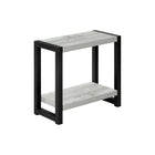 Monarch Specialties - 2082 Table D'Appoint - 22 po H/Gris/Metal Noir-Table d'appoint à 2 niveaux avec une surface épaisse et rectangulaire et une tablette fixe en une finition lisse et d'aspect bois gris