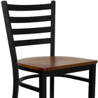 Flash Furniture – Tabouret de bar pour restaurant HERCULES en métal, dossier à traverses horizontales noires, assise en cerisier-Appui - pieds