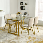 FurnitureR - Chaise de salle manger rose - ensemble de 4 - beige-Ergonomics