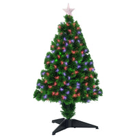 HOMCOM - Arbre de Noël Artificiel Pré-illuminé 2 - 5 Pieds pour Table - Vert-Idéal pour décorer les maisons, les bureaux ou même les salles de classe 