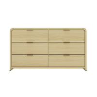 Manhattan Comfort - Grace commode double moderne 60" - chêne naturel et or-Commode double moderne pour chambre et salon