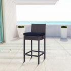 Modway - Convene Terrasse extérieure Tissu Tabouret de bar - Marine de l’Espresso-Cadre en aluminium revêtu de poudre