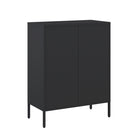 Manhattan Comfort - Ensemble de 2 armoires modernes d’appoint et de rangement Naomi - Noir-Assemblage à domicile requis Tout le matériel inclus