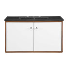 Modway - Transmit 36" Vanité de salle de bain murale - Noir noyer-Portes doubles à fermeture douce