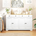 HOMCOM - Buffet 140 po L avec rangement - blanc-L’étagère réglable à trois niveaux répond à divers besoins de rangement 