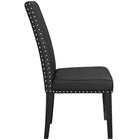 Modway - Parcel Vinyle Fauteuil d’appoint de salle à manger Ensemble de 4 - Noir-Finement rembourré en faux cuir