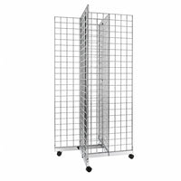 Wamaco - Kit de base quadrillée 4-WAY avec Quatre panneaux quadrillés 2 pi x 4 pi - Chrome-Kit tout-en-un - Inutile de chercher quelles pièces de grille s'assemblent entre elles, car une fois monté, ce kit offre un présentoir fonctionnel à 4 côtés.