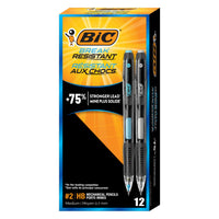 BIC - Porte-mines incassables, 0,7 mm - Paquet de 12-Un paquet de 12 porte-mines HB BIC incassables avec gommes
