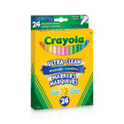 Marqueurs lavables à trait fin ultra-propres Crayola, ensemble de 24-Les marqueurs non toxiques les plus lavables au monde, avec une formule ultra-propre qui se lave facilement de la peau et de la plupart des vêtements et murs peints