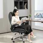 HOMCOM - Fauteuil de bureau avec accoudoirs relevables - gris foncé-La housse en tissu effet velours offre une touche luxueuse 