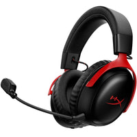 HP - Casque de jeu sans fil HyperX Cloud III S - Noir/Rouge-Atteignez jusqu'à 120 heures de jeu en 2,4 GHz. Repoussez les limites avec jusqu'à 200 heures en mode Bluetooth