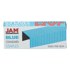 JAM Paper - Agrafes colourées - format standard - bleu roi - Paquet de 5000-Couleur : Bleu | Les agrafes universelles sont emballées en bande complète