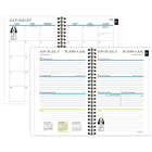 Staples - Agenda scolaire hebdomadaire/mensuel chiens 2025-2026 - 8 1/2 po H x 5 1/2 po l - noir/blanc - bilingue-Reliure à double spirale résistante aux accrocs et qui repose à plat pour une utilisation facile