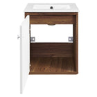Modway - Transmit 18" Vanité de salle de bain murale - Blanc noyer-8