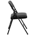 Flash Furniture – Chaise pliante HERCULES en métal à 3 barreaux et à 2 pivots, siège en vinyle noir (HAMC309AVBK)-Siège rembourré en mousse épaisse de 1 pouces