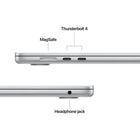 Apple - MacBook Air 15 po - M5 - 10 coeurs - 1 To SSD - Mémoire unifiée 16 Go - Argent-Connectez Absolument Tout - MacBook Air comprend deux ports Thunderbolt 4, un port de recharge MagSafe, une prise pour écouteurs ainsi que la puce réseau sans fil N1 d’Apple pour le Wi-Fi 7 et le Bluetooth 6. Et il prend en charge Jusqu’à deux moniteurs externes