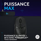 Logitech - Souris de jeu légère sans fil G309 LIGHTSPEED - Noir-Contenu du coffret: Souris gaming d'ordinateur G309 LIGHTSPEED, récepteur LIGHTSPEED, rallonge pour récepteur, pile AA, bande antidérapante, documentation utilisateur
