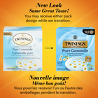 Twinings - Sachets de tisane camomille pure - paquet de 50-Offre une infusion douce et apaisante avec une couleur légèrement jaune dans la tasse