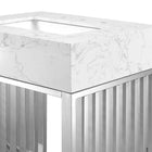 Modway - Gridiron 24" Vanette de salle de bain - Argent blanc-Matchs non inclus