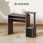 HOMCOM - Bureau d'ordinateur avec plateau à clavier coulissant - 39,25 po L x 15,75 po l x 34 po H - gris-Plateau pour clavier à glissement fluide, facile à tirer