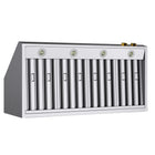 KUCHT KRH480-GL-C 48 po Hotte murale - avec commandes numériques - 1200 CFM - Acier inoxydable/Or-Fonction d’arrêt temporisé de 5 minutes qui maintient la hotte en fonctionnement après la cuisson pour garantir l’évacuation de la fumée et des odeurs sans modifier le réglage des lampes