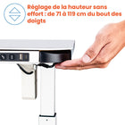 Motionwise - Bureau électrique assis-debout à moteur unique  série M1 Glass avec tiroirs pivotants - Blanc-Prêt pour les marqueurs effaçables à sec : Créez des designs uniques ou notez rapidement des rappels directement sur le plateau en verre avec des marqueurs effaçables à sec 