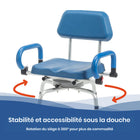 Journey - Chaise de douche pivotante SoftSecure avec Microban-Le siège rembourré SoftSecure est antidérapant, non absorbant et confortable pour une utilisation prolongée