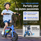 Gyrocopters - Trottinette électrique pour enfants Radi8 - Vitesse 25 km/h - Autonomie 20 km - Éclairage LED - Bleu-Éveillez l'esprit d'aventure de votre enfant grâce à un moteur puissant et une batterie longue durée de 5,2 Ah