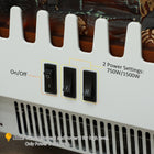 HOMCOM - Foyer électrique portatif sur pied 14 po, 750/1500 W, blanc-L'effet de flamme peut être utilisé indépendamment sans fonction de chauffage  