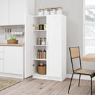 Prepac - Cabinet Accent Elite 32 po avec portes à panneaux, cabinet de rangement avec 3 étagères ajustables - Blanc-Dimensions intérieures : 30,75 po L x 59,5 po H x 15,75 po P