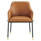Modway - Jovi Cuir végane Chaise à manger Ensemble de 2 - Black Tan-8