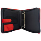 Five Star - Reliure à 3 anneaux 2 po à fermeture éclair - rouge-Classeur extensible à 6 pochettes incorporé directement dans la reliure à anneaux 