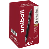 uni-ball - Stylos gel rétractables 207 - 0,7 mm - Noir - Paquet de 36  -Stylos Gel