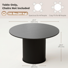 HOMCOM - Table à manger ronde 47 po avec base à piédestal cannelé pour 4-6 personnes - grain de bois noir-La surface recouverte de mélamine résiste aux rayures et garantit un nettoyage facile 