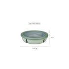 Mepal - CIRQULA boîte bento 250+250+500 mL/8+8+17oz Jade Nordique-Couvercle avec fenêtre transparente