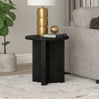 Hudson&Canal - Table d'appoint ronde Anders de 50 cm de largeur, , grain noir-Nettoyer avec un chiffon doux et sec, sans produits chimiques agressifs ni produits de nettoyage abrasifs
