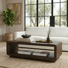Hudson&Canal - Table basse rectangulaire Lonni de 119 cm de large, chêne brun-Caractéristiques assemblage facile